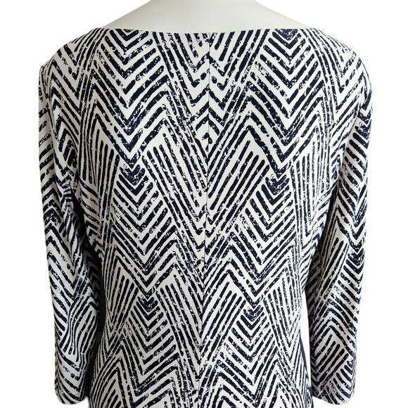 Lauren Ralph Lauren Chevron-Print Sheath Dress Sz 10 - Picture 2 of 10